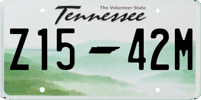 TN license plate Z1542M