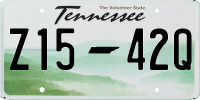 TN license plate Z1542Q