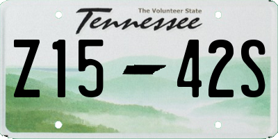 TN license plate Z1542S