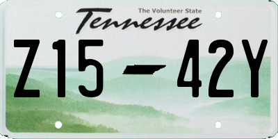 TN license plate Z1542Y
