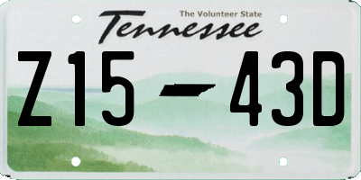 TN license plate Z1543D