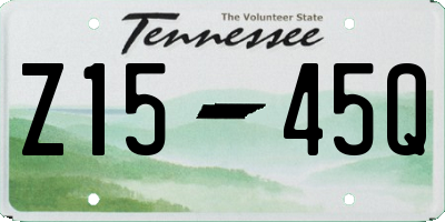TN license plate Z1545Q