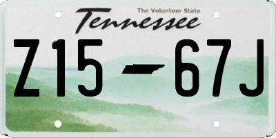 TN license plate Z1567J