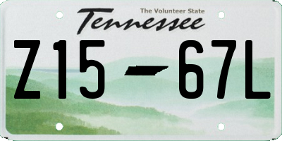 TN license plate Z1567L