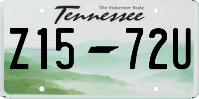 TN license plate Z1572U