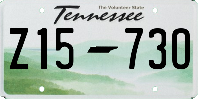 TN license plate Z1573O