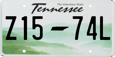 TN license plate Z1574L
