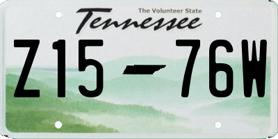 TN license plate Z1576W