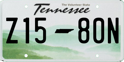 TN license plate Z1580N