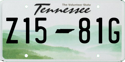 TN license plate Z1581G