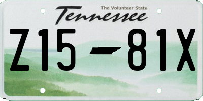 TN license plate Z1581X