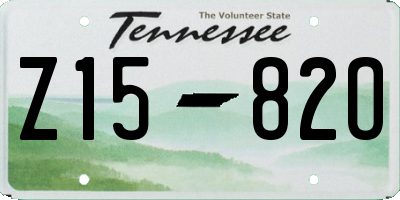 TN license plate Z1582O