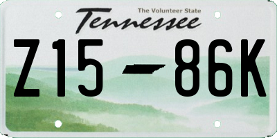 TN license plate Z1586K