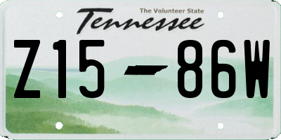TN license plate Z1586W