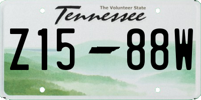 TN license plate Z1588W