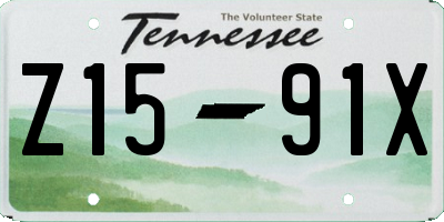 TN license plate Z1591X