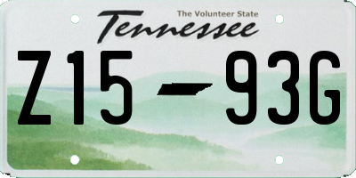 TN license plate Z1593G