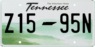 TN license plate Z1595N