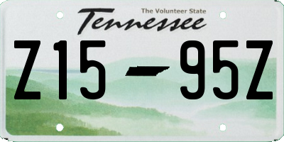 TN license plate Z1595Z