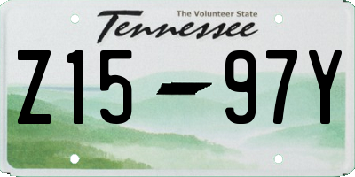TN license plate Z1597Y