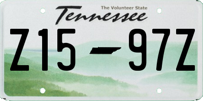 TN license plate Z1597Z