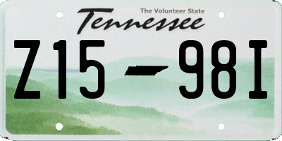 TN license plate Z1598I