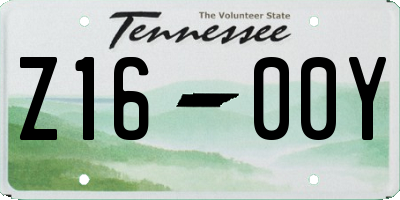 TN license plate Z1600Y