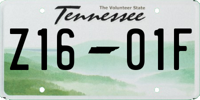 TN license plate Z1601F