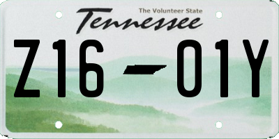 TN license plate Z1601Y