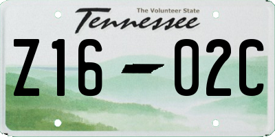 TN license plate Z1602C