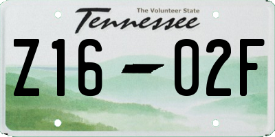 TN license plate Z1602F