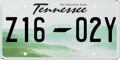 TN license plate Z1602Y