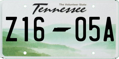 TN license plate Z1605A