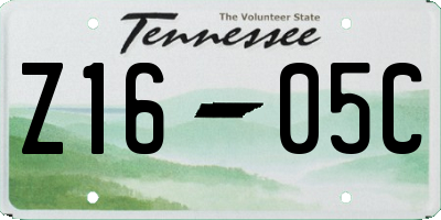 TN license plate Z1605C