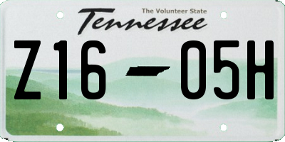 TN license plate Z1605H