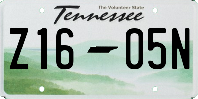 TN license plate Z1605N