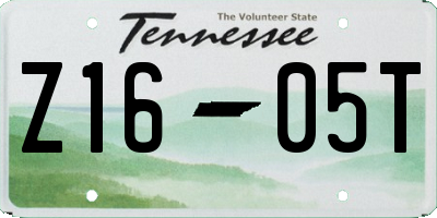TN license plate Z1605T