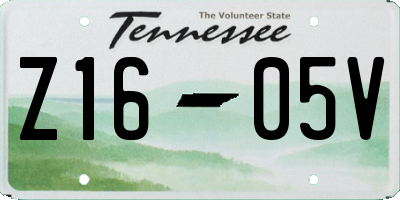TN license plate Z1605V