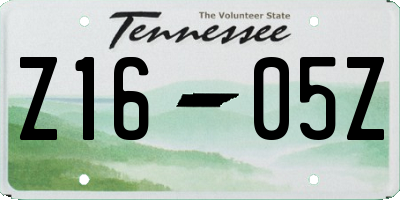 TN license plate Z1605Z