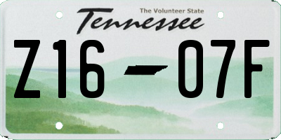 TN license plate Z1607F
