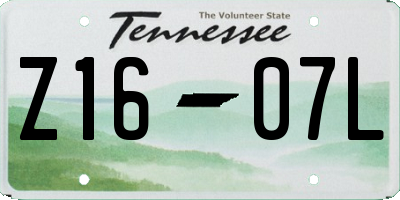 TN license plate Z1607L