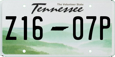 TN license plate Z1607P