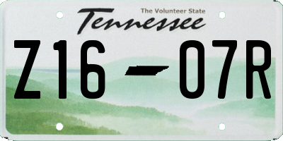 TN license plate Z1607R