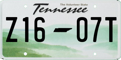 TN license plate Z1607T