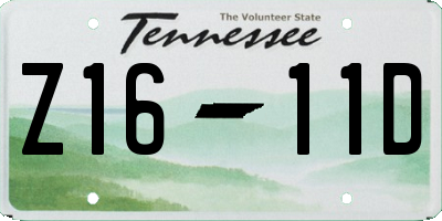 TN license plate Z1611D