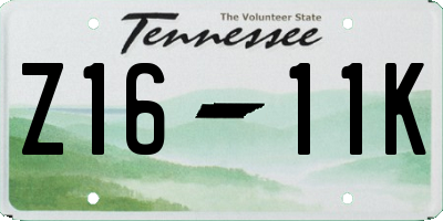 TN license plate Z1611K