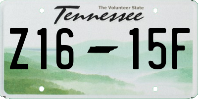 TN license plate Z1615F