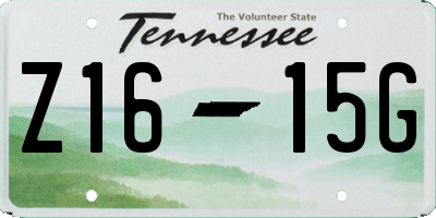 TN license plate Z1615G