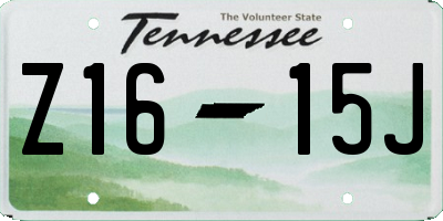 TN license plate Z1615J