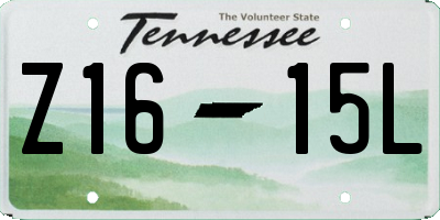 TN license plate Z1615L